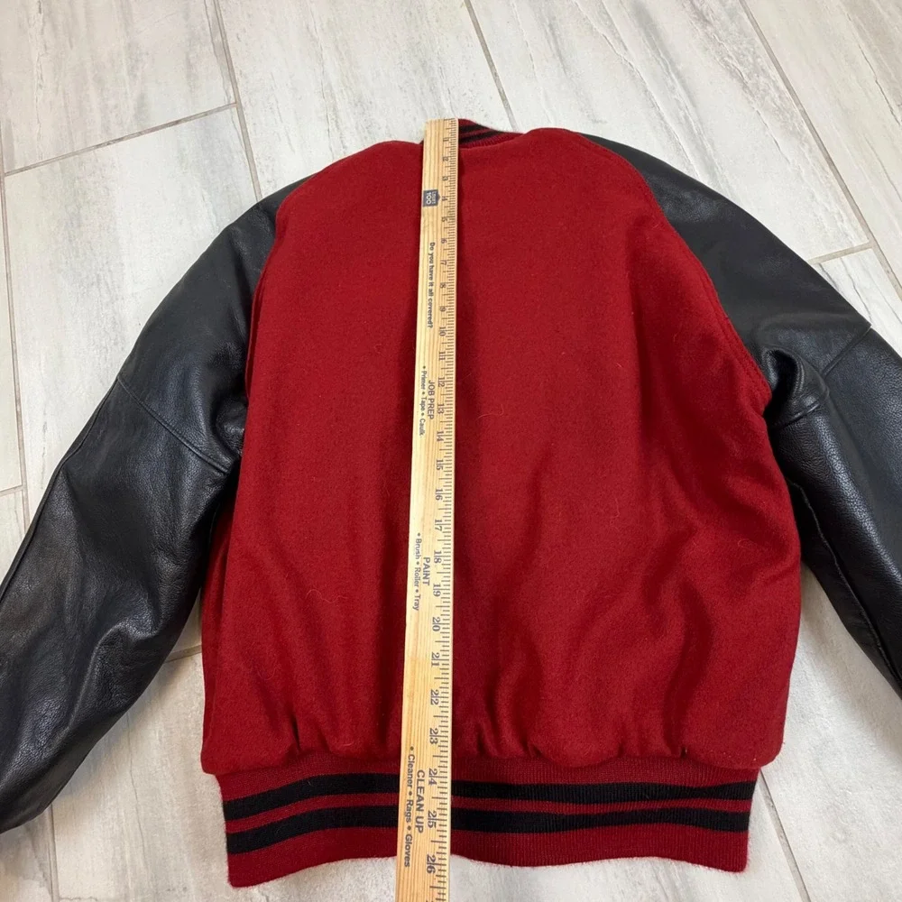 Jostens South Carolina Gamecocks Varsity Jacket Red Wool Black Leather Mens M